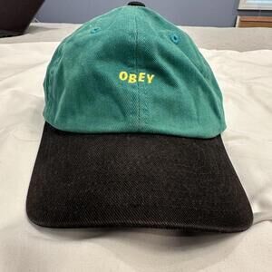 Obey Men's Green and Black Hat